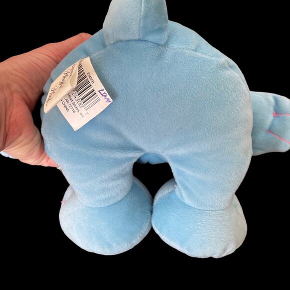 Chrisha Playful Plush Bunny Rabbit Floppy Blue Pink Ears Stuffed Wide Face READ - Picture 7 of 8